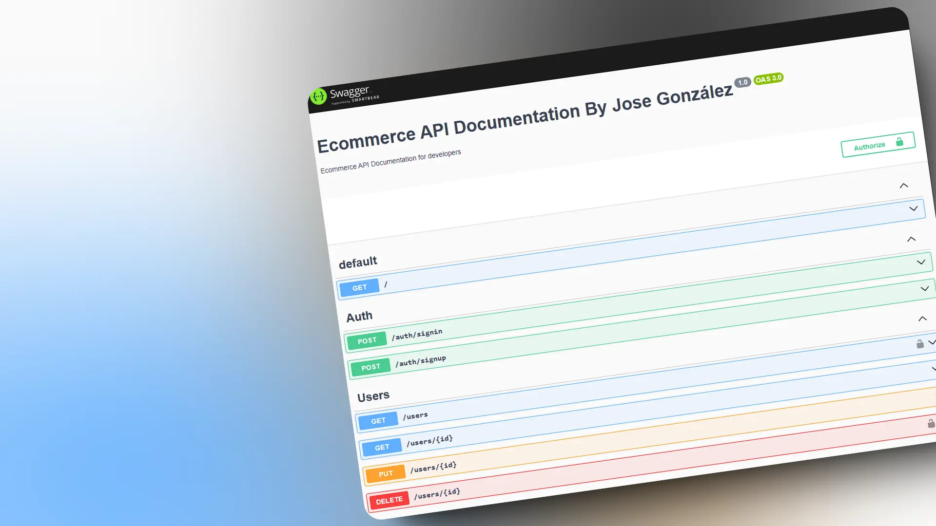 Screenshot of E-commerce app Backend